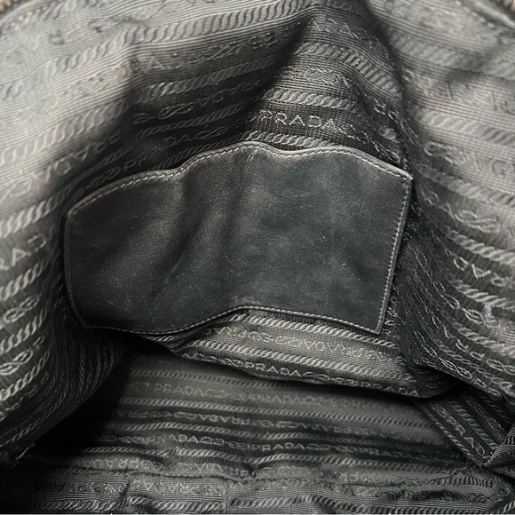 PRADA Vernice Waves Bag Black Patent Leather Gold Hardware Large 16” Authentic - Picture 8 of 13